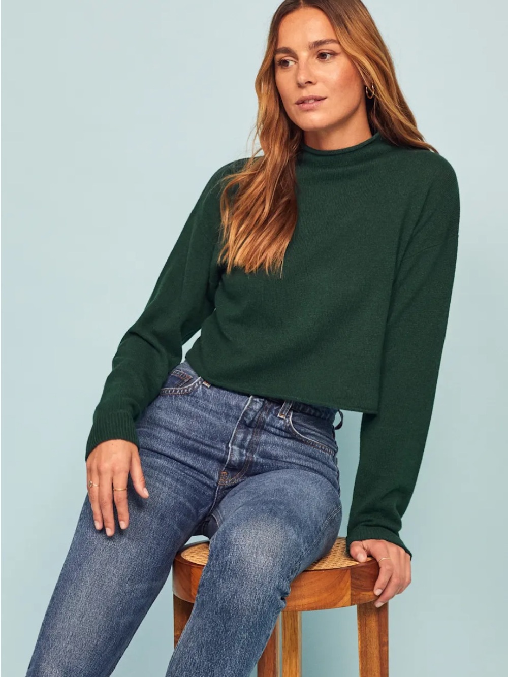 Reformation Cropped Cashmere Turtleneck
